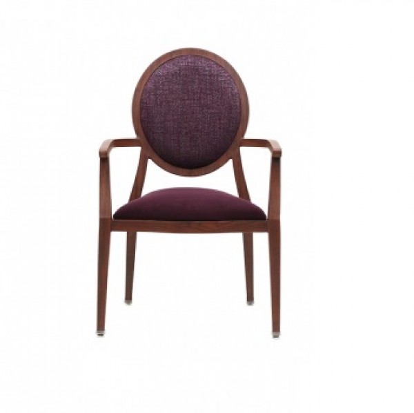 Holsag Paris Stacking Wood-Grain Metal Hospitality Arm Chair